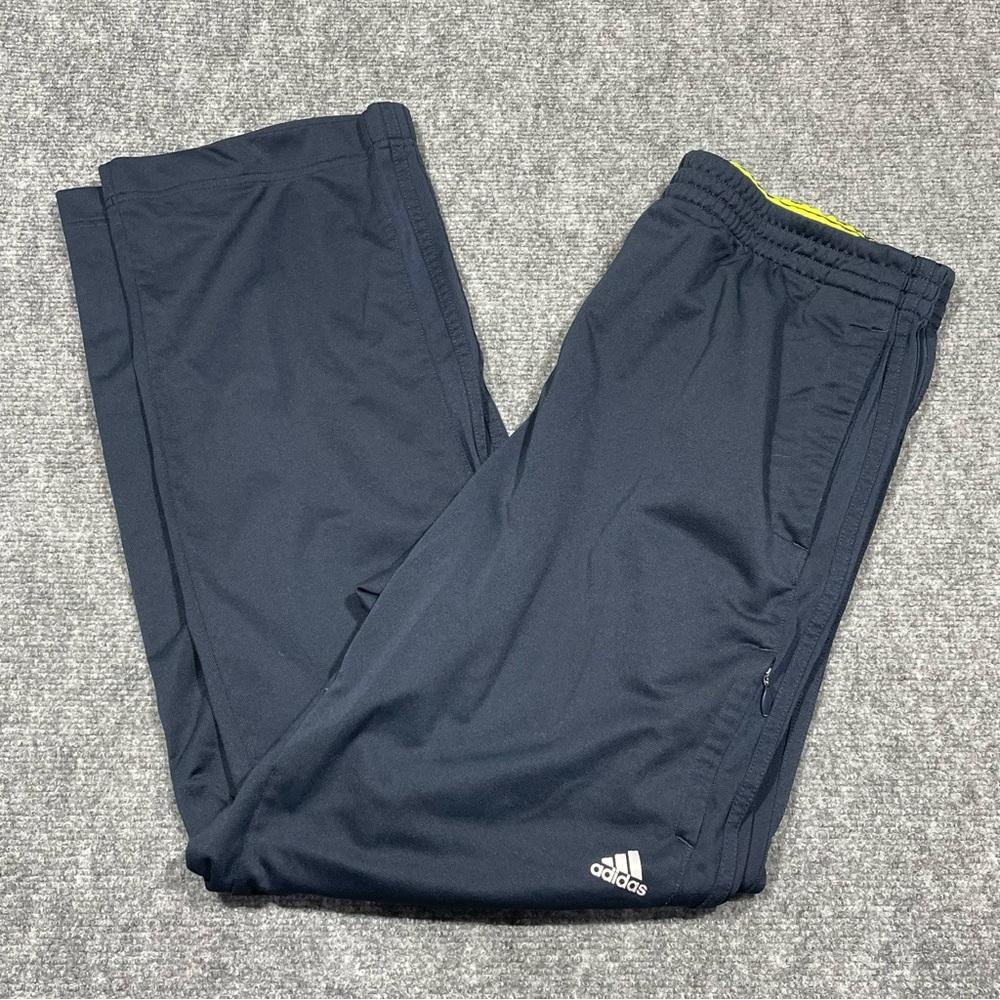 Adidas Neon Green and Navy Athletic Shorts